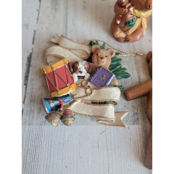 Unique bear candy cane camper variety teddy bear set Xmas ornament decor - Picture 3 of 9